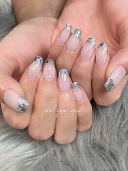 ピンクシュガーネイル(pink sugar nail)/ガラスフレンチ♪