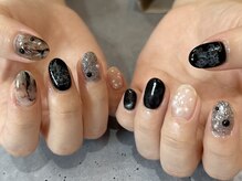 ブラック×パールネイル