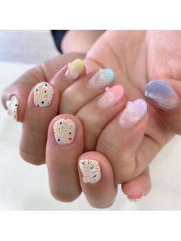 ネイルサロン クール(Nailsalon Coeur)/ちぐはぐ　ポップネイル　