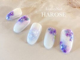 紫陽花ネイル　¥15,280