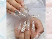 ピオミエルネイル 新宿(pio miel nail)/ホワイトグラ×チェックライン