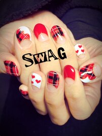 バレンタインネイル