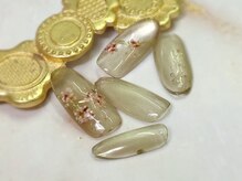 ドロッセル(Drossel)/ミラーと押し花で作った桜ネイル