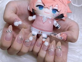痛ネイル オレンジグラデ