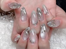 レアネイル 新宿(le'a nail)/シルバーマグネットデザイン