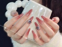 センスネイル 池袋店(Sense Nail)/キラキラストーンxボルドー