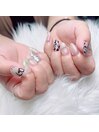 ヒョウ柄×ニュアンスネイル