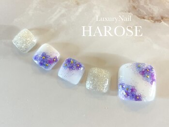 ラグジュアリーネイル ハローズ(HAROSE)/紫陽花フットネイル ¥14,300