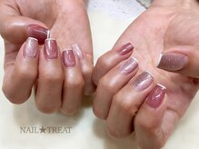 ネイルトリート 茨木駅前店(NAIL TREAT)/フラッシュマグ×細フレンチ
