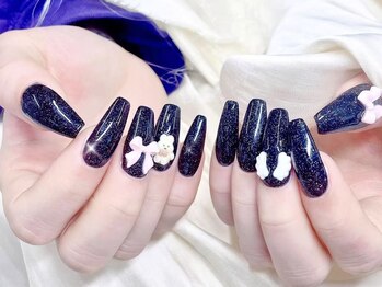 シーアンドビーネイル(C&B Nail)/チップ長さだしデザイン4本