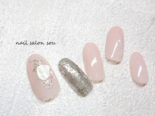 ソウ 難波店 nail salon Sou/シンプルシェルストーンnail
