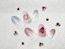 ストロベリーバレンタインネイル