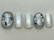 ネイルメゾン 天神店(NAIL MAISON)/春ニュアンスお花シルバー¥6000