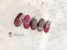 ファミリア/パープル×マグネットネイル