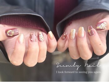 シームリーネイル(Seemly Nail)の写真/【クリスマス/お正月/成人式ネイルまで★】繊細なアートで大人可愛い指先に♪季節限定パーツもあり◎