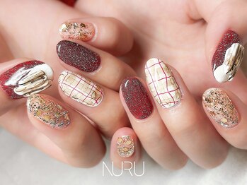 ヌル ネイル 新宿(NURU NAIL)/フラッシュラメ/チェック/新宿