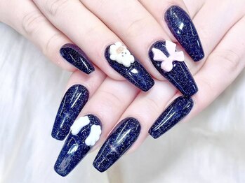 シーアンドビーネイル(C&B Nail)/チップ長さだしデザイン4本