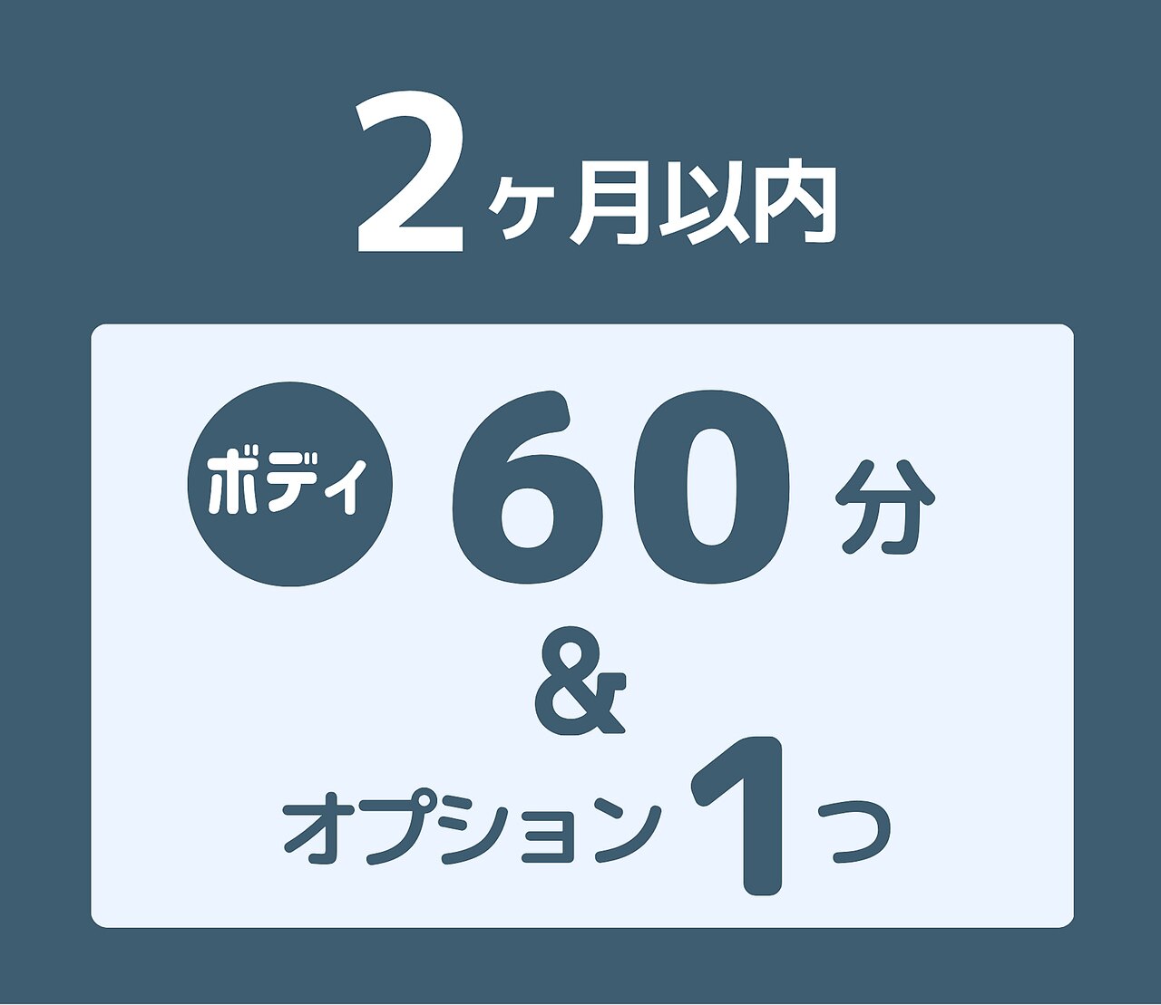ボディ60分＆オプション1個で￥12000→￥10800【前回より２ヶ月以内の再訪】