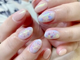 オーロラのタイダイネイル☆