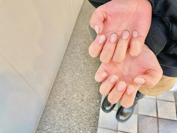 レイネイル レイアイ はません店(RAY NAIL ray eye)/シンプル細フレンチ 担当:平岡