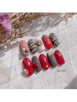 オーブ(AUBE)/バレンタインネイル