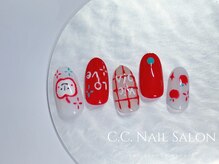シーシーネイルサロン 池袋(C.C.Nail salon)/手描きりんごデザイン