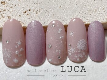 ネイルアトリエルカ(nail atelier LUCA)/Y-100 キラキラ雪の結晶ネイル