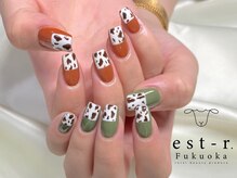 エストアール 博多口店(est-r.)/#牛柄ネイル