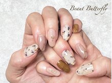 ネイルサロン スクール ビュートバタフライ 相模大野店(BEAUT BUTTERFLY)/押し花上品ネイル