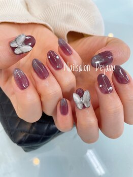 デジャヴ(Dejavu)/マグネットと蝶々ネイル