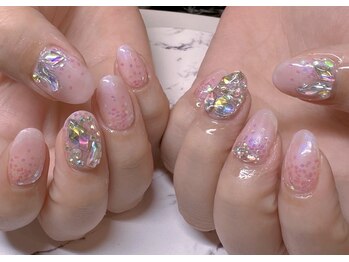 アルーシェ 平井(Alushe)/つけ放題！キラキラピンクネイル