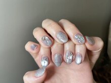 カカネイルズ(Kaka nails)/大人パープルビジューネイル