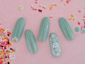 ネイルサロン パリスピンク(paris pink)/４本アート♪＊・。