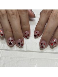 ラメハートネイル