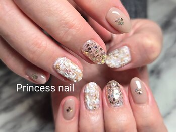 プリンセスネイル(Princess nail)/ツイード×ホログラム