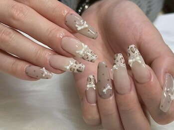 アイネイルズ 新宿店(I nails)/【Aoi】ガーリーレオパード