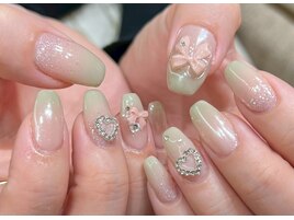 ピンク×グリーングラデ