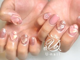 ぷっくりハートネイル