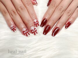 アシメred×white×ribbon