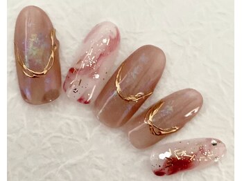 ラヴィネイル(La Vie Nail)/ミラーアート/ガラスネイル