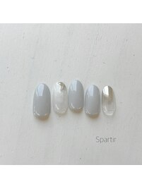 華奢なミラーアートネイル￥5500