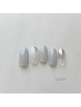 エスパルティール(Spartir)/華奢なミラーアートネイル￥5500