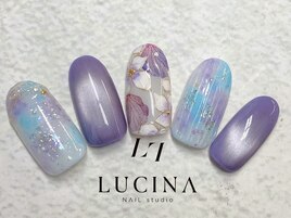 W-18 マグネット×紫陽花ネイル