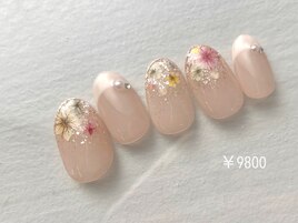 押し花　フラワーネイル