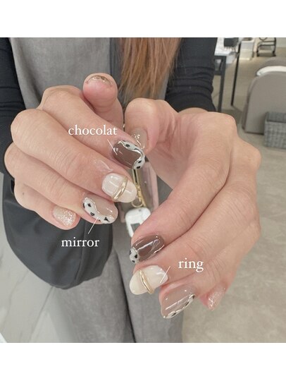 現品【№74】アニマル柄 ネイル ジェルネイル ネイルチップ 牛柄  