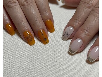 ステラ マレ(Stella mare)/オレンジ×夏ネイル
