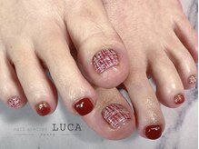 ネイルアトリエルカ(nail atelier LUCA)/W-424 ボルドーツイードネイル