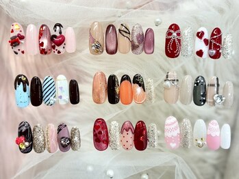 ネイルサロン メルナチュール 天神大名(Mere Nature)の写真/チョコレートを渡す指先からこだわりの可愛いネイルで♪指先からトキメク《バレンタインデザイン》