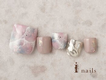 アイネイルズ 横浜EAST店(I-nails)/もやもやターコイズデザイン