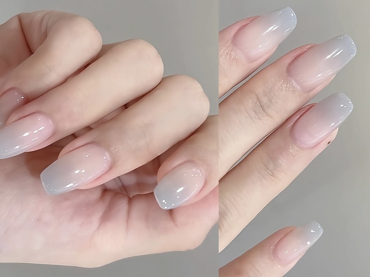 ネイルチップ ワンホン クリアストーン グラデーション オーロラ ホロ